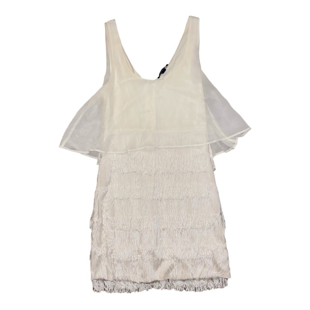 Forever 21 Off-White Fringe Dress - 1920s Gatsby Style, Size 4
